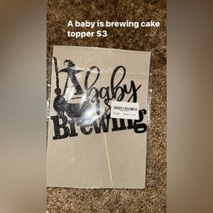 "A baby is brewing" cake topper decor. NWT